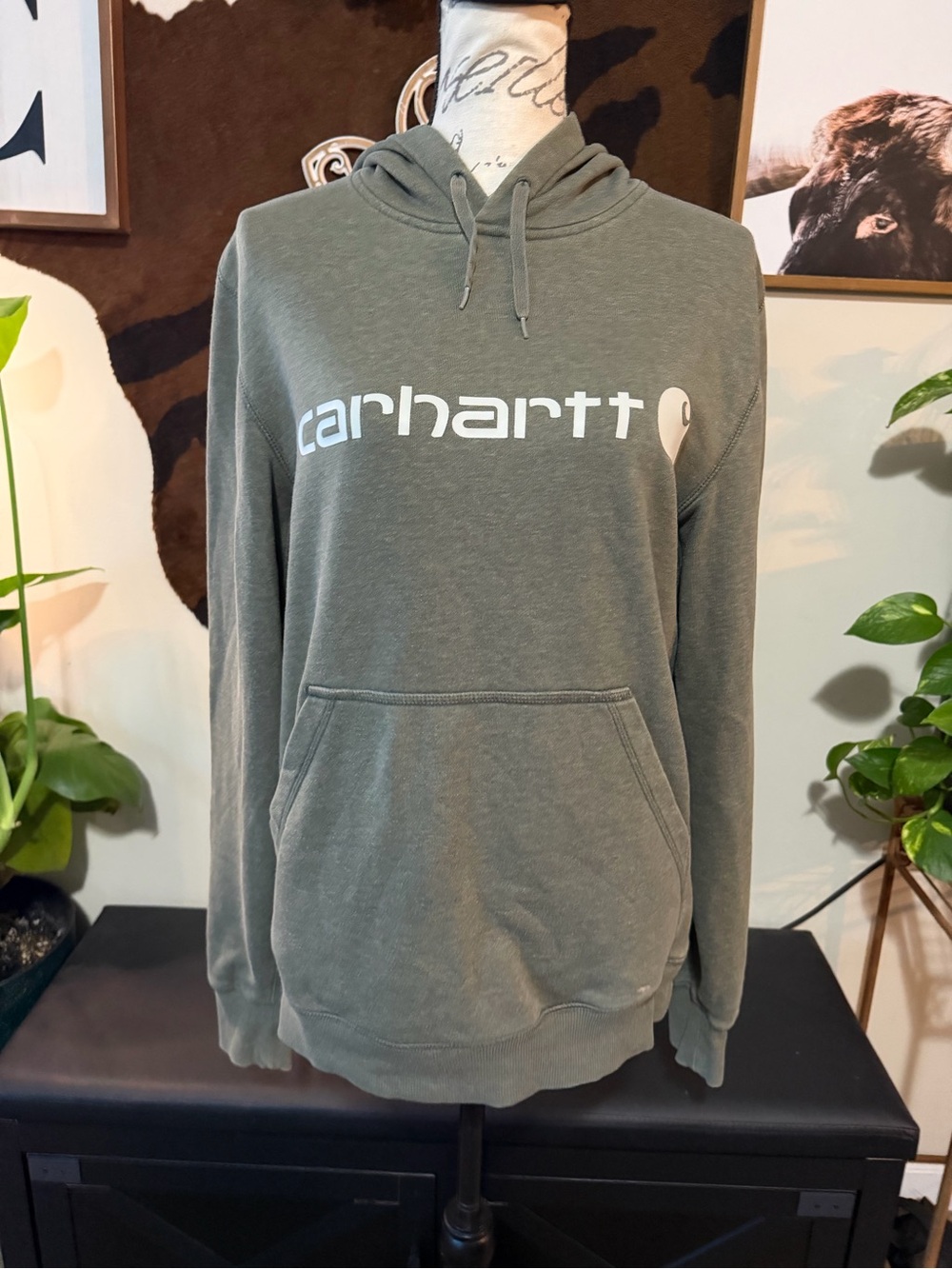 Carhartt Men's Olive Green Hoodie - Relaxed Fit